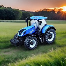 🇬🇧Bburago NEW HOLLAND Agricultural Model MOTORISED Removable Cab FARM TRACTOR