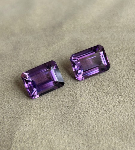 Emerald cut african amethyst - emerald,