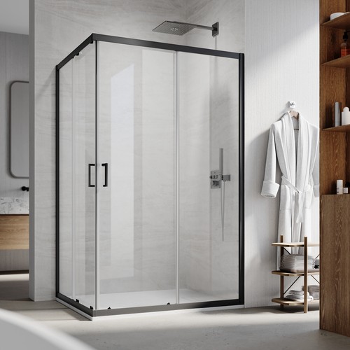Corner entry shower enclosure - entry,