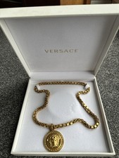 Versace Medusa Medallion Gold Plated Chain 100% Authentic with Box