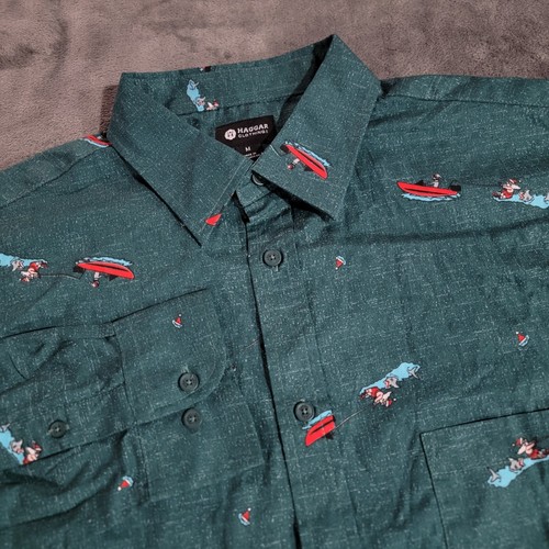 Haggar shirt men medium green - shirt,