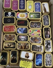 1oz Metal Tobacco Tins, Storage Pills Sweet Etc. 30+ Designs To Choose From