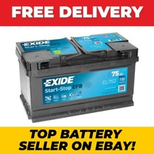 EXIDE EL752 110 EFB Stop / Start Car Battery 12V 75AH 730CCA