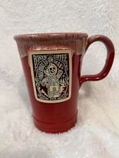 2019 Bones Coffee Gingerbread Man Deneen Pottery 14oz Commuter Red Sandy Tan