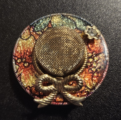 Vtg 1980s gold tone glitter - vtg,