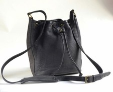 BLACK NUBUCK LEATHER BUCKET