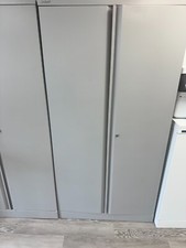 Bisley 2 Door Tall Filing Cupboard Stationery and Shelves - Grey