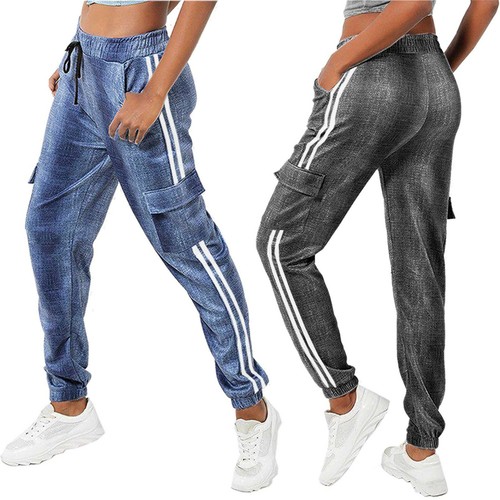 Ladies denim look stripe side - ladies,