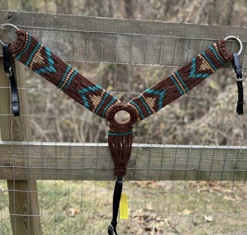 Teal brown multi - brown, string