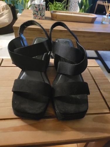 Next black wedge - sandals, size