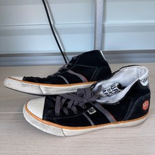 Superdry Japan S&D Retro Hi-Top Sneakers Black Suede Size 9 UK Vintage Style