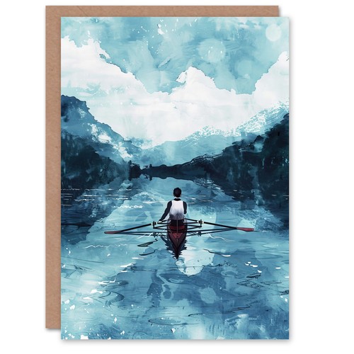 Greeting card rowing boat - greeting,