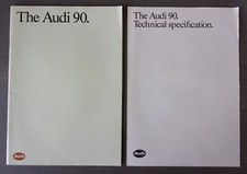 AUDI 90 RANGE orig 1990 UK Mkt Sales Brochure + Spec Folder - 20V Quattro Sport