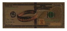 The Lord Of The Rings - Novelty Banknote - Ring - Gold Foil - New