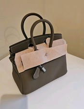Taupe Leather Hand Bag New