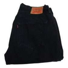 Levi 501 Straight Jeans Regular Black Waist 34 Leg 30 W34 L30 Button Fly (Q7484)