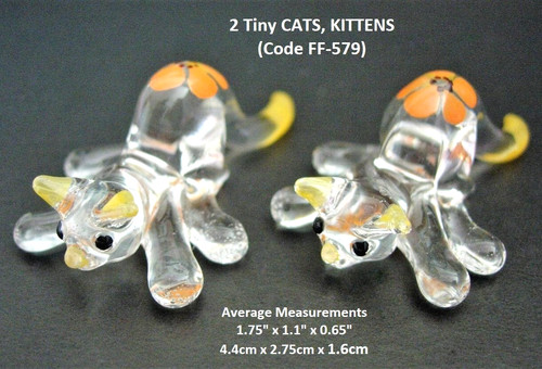 Miniature glass cats kittens - 2,
