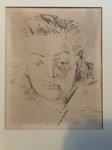 Ink portrait dated 1952 - , signed
