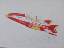 SUPERCAR pencil drawing PRINT Gerry Anderson inspired 