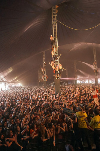 The crowd from - the, stage,