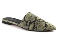 Warehouse Womens UK 8 EU 41 Beige Reptile Print Slip On Mule Pointed Sandals 