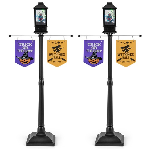156 halloween lamp post - halloween,