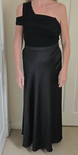 Womens Ted Baker Size 3 UK 12 Long Black Dress.