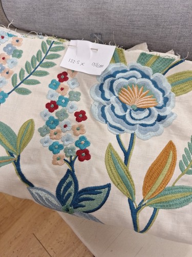 Embroidered curtain fabric - embroidered,