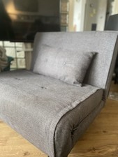Grey Convertible Single Folding Sofa Bed Sleep Chair Pillow Included