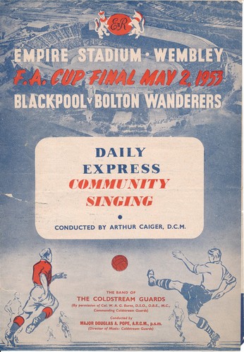 Songsheet cup final 1953 - songsheet,
