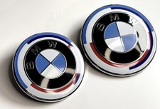 BMW badge 82mm + 74mm Blue M Series 50th Anniversary Front And Rear Badges