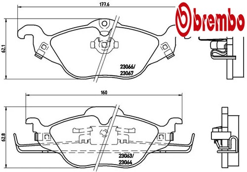 Front brake pad set - front,