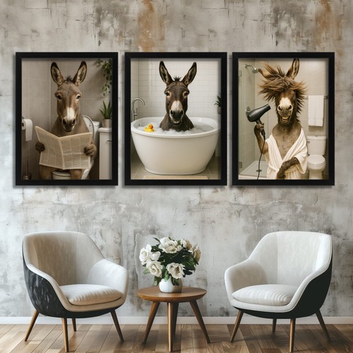 Set funny donkey bathroom - set,