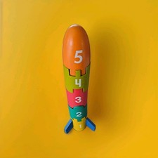 Wooden Stacking And Counting Rocket 1 2 3 4 5 colourful toddler toy