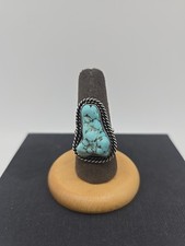 Vintage Navajo Sterling Silver And Turquoise Ring Size 7