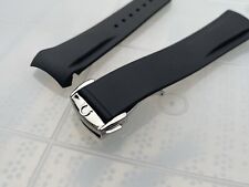 22mm Omega seamaster Planet Ocean Black Rubber Watch Strap Band With Clasp