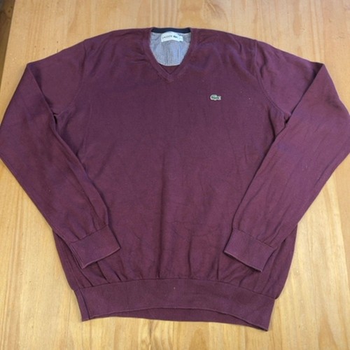 Lacoste neck burgundy cotton - lacoste,
