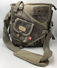 Vintage Diesel Army Green Crossbody Canvas Messenger Sling Bag 
