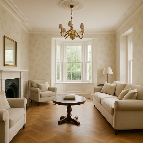 Harlequin textured cream leaf - textured,