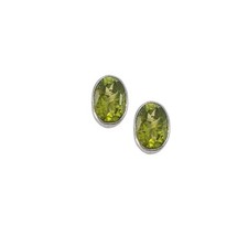 peridot oval stud earrings