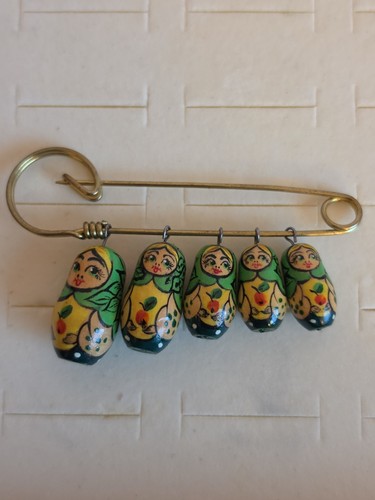 Russian matryoshka pin - matryoshka, brooch
