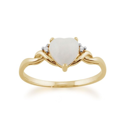 Classic opal heart ring 9ct - heart,