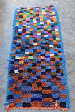 Vintage moroccan boucherouite rag rug 186 x 86 cm