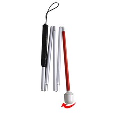 Blind Cane Walker 5 Sections with Padded Tip Trekking Pole Visually Impaired