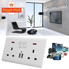 Double Wall Plug Socket 2 Gang