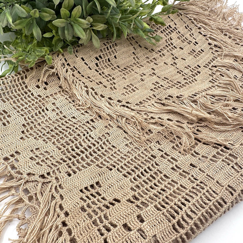 Vintage crochet table - crochet, runner
