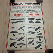 WW1 PUBLIC WARNING POSTER