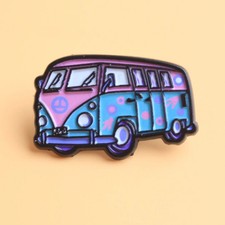 4pcs Vintage Hippie Van Enamel