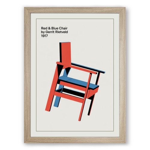 Red blue chair geometric - blue,