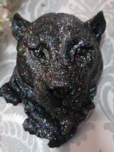 Shabby chic black glitter